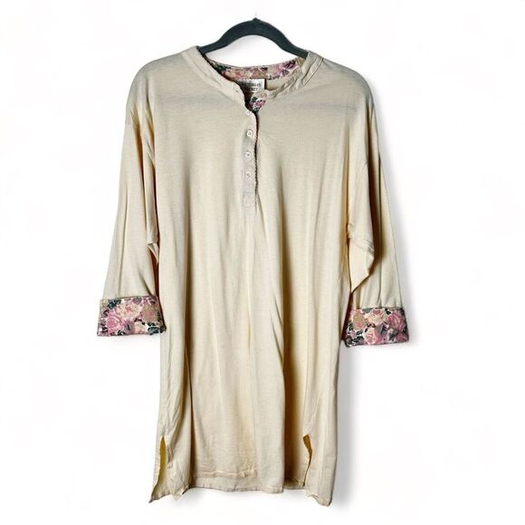 Victoria's Secret Other - Victoria's Secret - Vintage Women's Floral Accent Henley PJ Sleep Gown